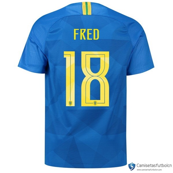 Camiseta Seleccion Brasil Segunda equipo Fred 2018 Azul